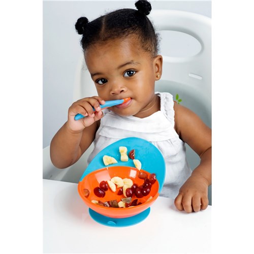 BOON Catch Bowl with Spill Catcher - Blue/Orange