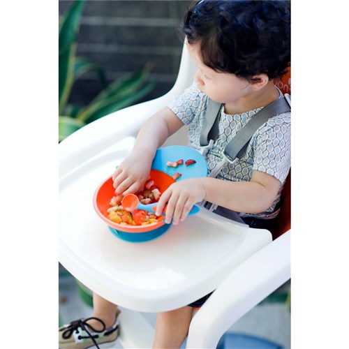 BOON Catch Bowl with Spill Catcher - Blue/Orange