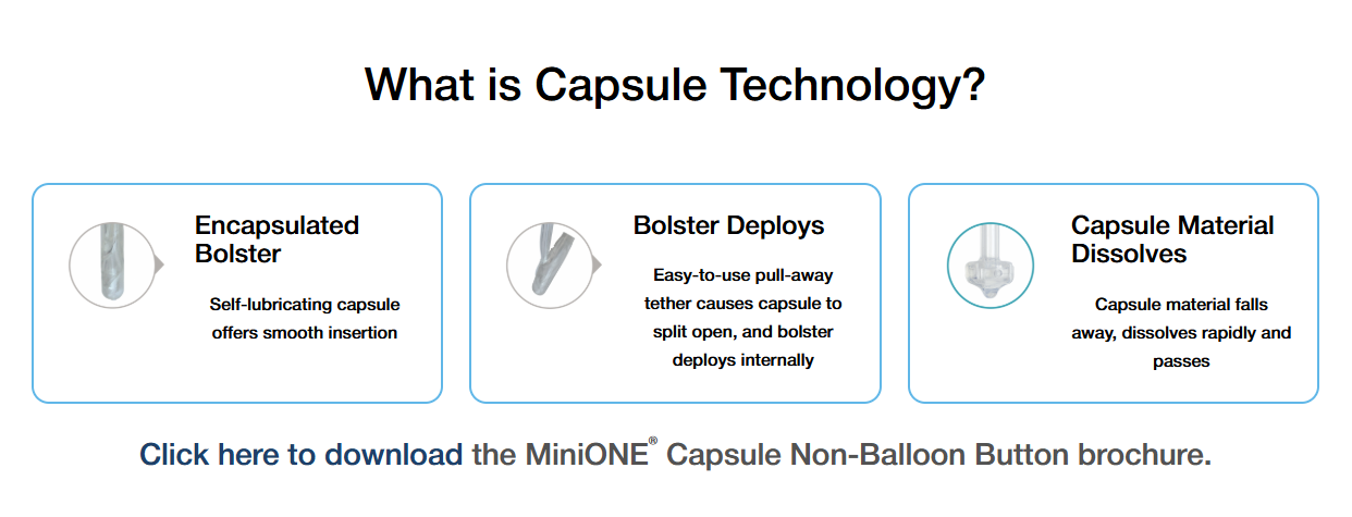 MiniONE® Capsule Non-Balloon Button 14F 1.2cm, Each