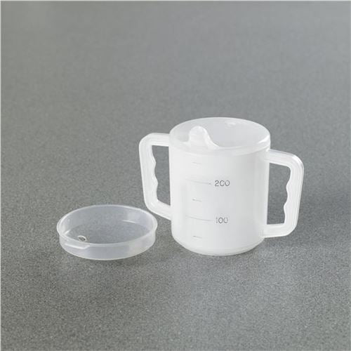 Homecraft Two Handled Mug, 270ml, Pair, with Spout and Splash Lids