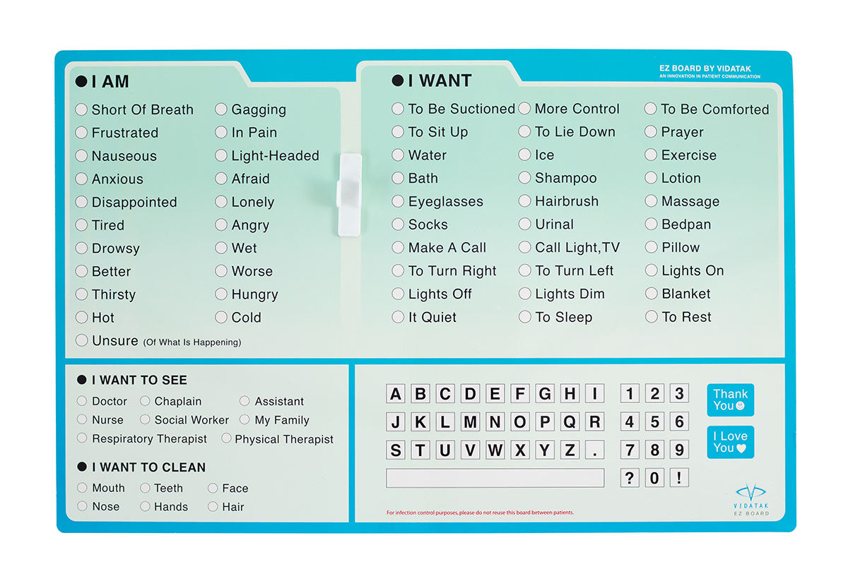 Acuity Medical EZ Communication Board, Word Board (Clinic, Home, Hospital Settings)