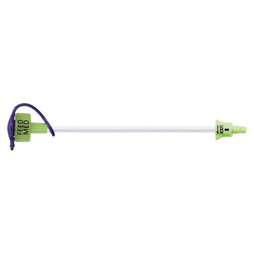 AMT Mini ONE ® Enteral Bolus Feeding Extension Set 12″ Glow Green Straight ENFit with Cap - Box of 10
