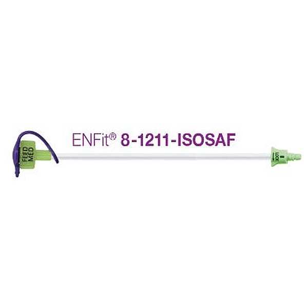 AMT Mini ONE ® Enteral Bolus Feeding Extension Set 12″ Glow Green Straight ENFit with Cap - Box of 10