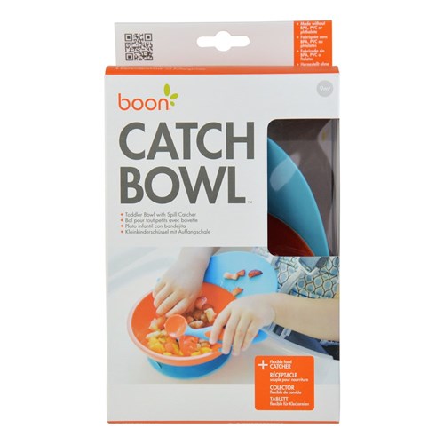 BOON Catch Bowl with Spill Catcher - Blue/Orange