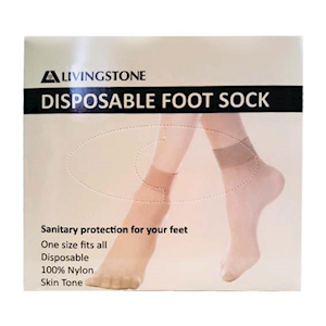 Livingstone Disposable Foot Socks, One Size Fits All, Tan, 100/Box