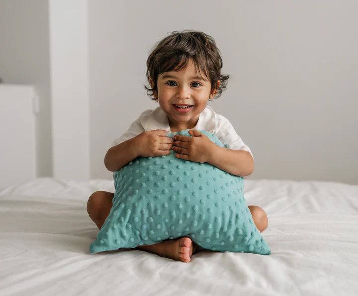 FocusPad Throw Pillow (Aqua Pops) | Vibrating Pillow for Sensory Simulation
