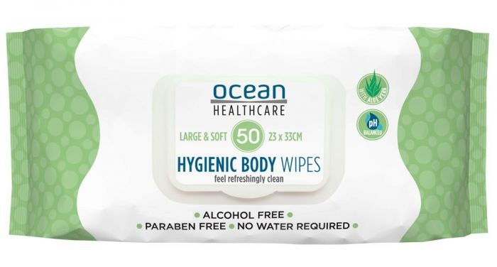 Ocean Healthcare Adult Body Wipes 50 Pack 33cm x 23cm