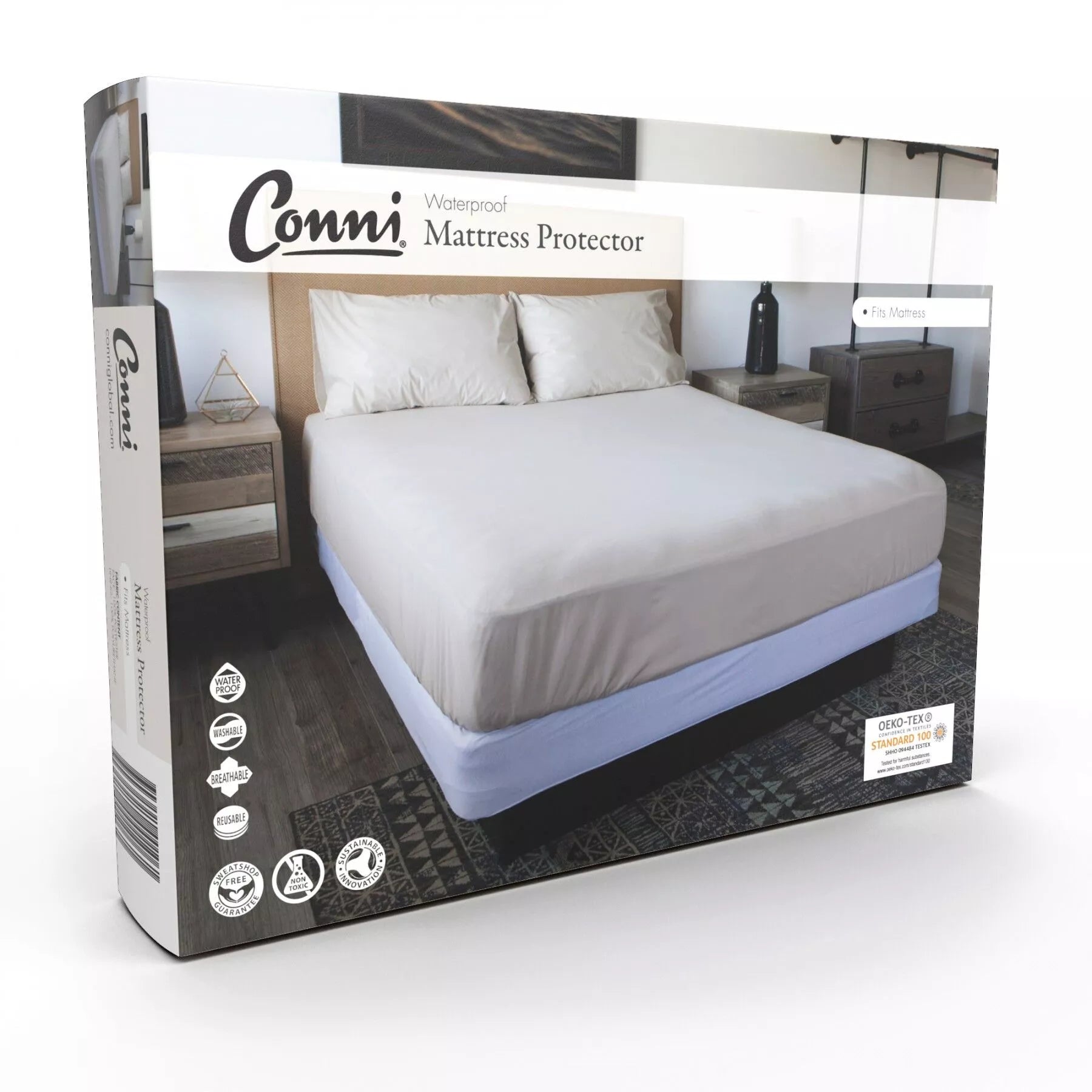 Conni Mattress Protector 153cmx203cm Waterproof Size - Queen