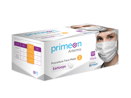 PrimeOn Surgical Face Mask Level 2 Ear Loop Bx50